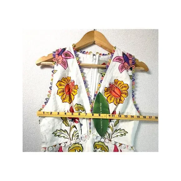 Farm Rio NEW Floral Insects Off White V Neck Sleeveless Maxi, M - Picture 8 of 10